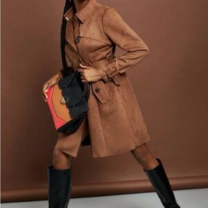 New York and Company Chic Brown Trench Coat EUC Size XL